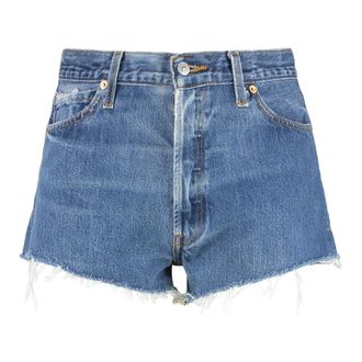 Re/Done Denim Shorts, female, Blue, W27, Raw-edge Denim Shorts