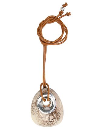 Dinosaur Designs Large Rock Pendant on Leather - Brown - One Size