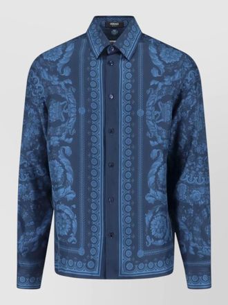 Versace silk slim-fit printed shirt