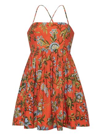 Cara Cara Leo floral mini dress - Orange