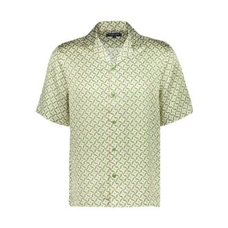 Frescobol Carioca Overhemden, Heren, Groen, M, Roberto Silk Shirt