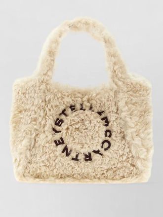 Stella McCartney stella logo shearling-effect tote bag