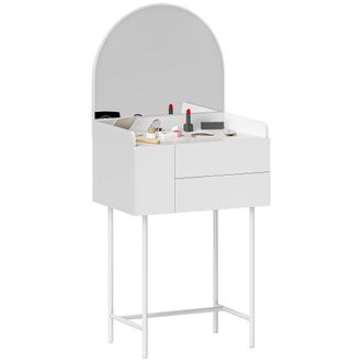 HOMCOM Makeup Vanity Table with Mirror Drawers Modern Dressing Table White | TJ Hughes