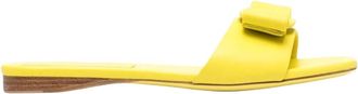 Ferragamo Womens Vara Bow Open-Toe Sandals In Yellow