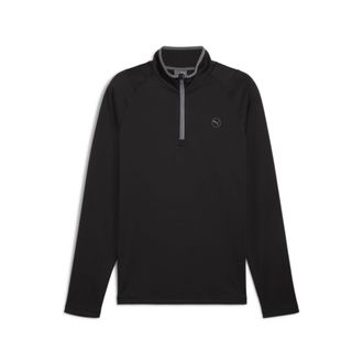 Puma Mens Waffle Fleece Golf Quarter-Zip Top Long Sleeve PUMA Black XL