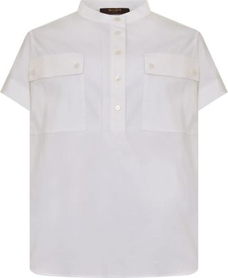 Moorer Kiki Blouse - Dames - Overhemden - Wit - S - Katoen - Overhemden