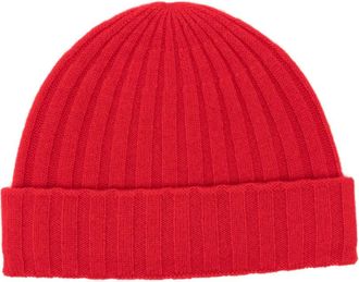 Toteme ribbed cashmere beanie - Rood