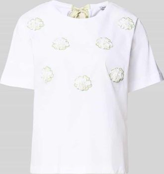 More & More More & More T-Shirt mit Stitchings und Rundhalsausschnitt in Weiss, Gr&ouml;&szlig;e 34