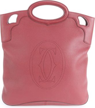 Cartier Bordeaux Leather Handbag Tote Bag (Pre-Owned)