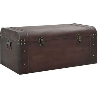 vidaXL Cofre Con Pestillos Contrachapada Marr&oacute;n 79,5x39,5x39,5 Cm Vidaxl