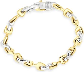 Pompeii3 Mens Designed Bolt 14k Gold (51g) or Platinum (95g) 7mm Link Bracelet 8.5