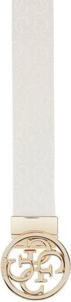 Guess Womens Belt Off White-Light Beig Polyester Accessories - White/light