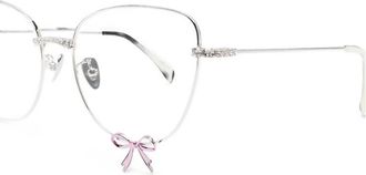 Yvmin 26609PNK00NN Crystal-Embellished Cat-Eye Eyeglasses - Silver