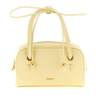 Furla Poppy Mini Dome - Dames - Handtassen - Geel - ONE Size - Leer - Tassen