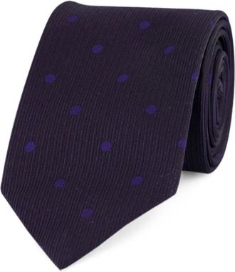 Tom Ford Accessoires, Heren, Blauw, ONE Size, Polka Dot Zijden Stropdas