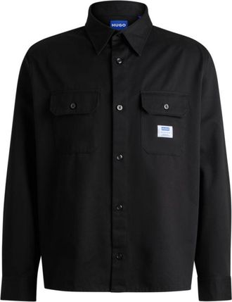 HUGO BOSS Cotton-twill shirt with logo label