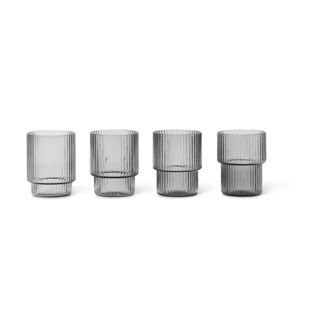 Ferm Living Fermliving Ripple Conjunto 4 Vasos Gris Ahumado 6 Cl