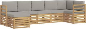 vidaXL Conjunto De Sof&aacute;s De Exterior 7 Uds. Blanco Y Gris Claro Vidaxl