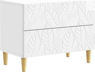 vidaXL Mesita De Noche Blanco Brillante 62 X 34,5 X 48 Cm Vidaxl