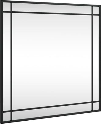 vidaXL Espejo De Pared Cuadrado De Hierro Negro 60x60 Cm Vidaxl