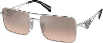 Prada PR A52S 1BC8J1 Womens Sunglasses Silver Size 56