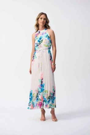 Joseph Ribkoff Maxi Floral Summer Dress In Off White/multi