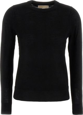 Michael Kors Round-neck Knitwear, female, Black, Size: L Round-neck Knitwear