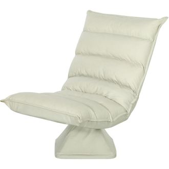 HOMCOM Poltrona in Tessuto Reclinabile a 3 Livelli e Girevole a 360&deg; Beige - Homcom