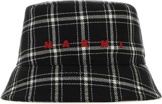 Marni Geborduurde wollen bucket hat - Heren - Hoeden - Zwart - S - Wol - Accessoires