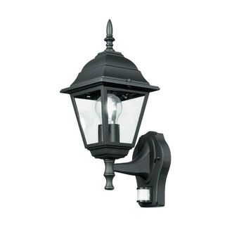 Netlighting ROMA Outdoor UP Wall Lanterns with Sensor Black IP44 19.5x35x14.6cm | Size: 19.5x35x14.6 cm