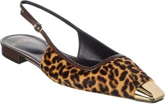 Alexandre Birman Olivia Haircalf & Leather Slingback Flat