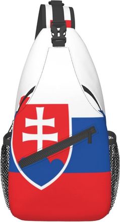 Generic Sling Bag For Men Women Flag Of Slovakia Chest Bags Durable Lightweight Sling Bag Rucksack, For Hiking, Shopping, Cycling