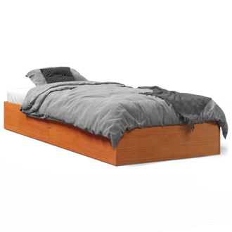 Berkfield Home Bed Frame without Mattress Wax Brown 90x190 cm Single Solid Wood Pine