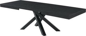 Vente-Unique Mesa de comedor extensible 6 a 10 cubiertos de MDF y metal - Negro - CATONAV