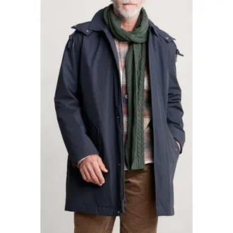 Seasalt Cornwall Stone Wave Waterproof Coat with Removable Hood in Inkwell at Nordstrom, Size Xx-Large