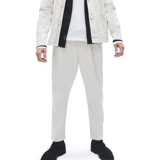 Rag & Bone Pleated Stretch Cotton Chino Pants in Turtledove at Nordstrom Rack, Size 38