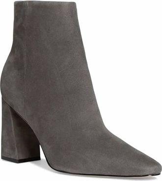 Marc Fisher Womens Yanara Block Heel Bootie In Gray Suede