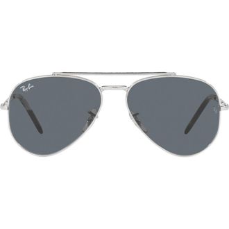 Ray-Ban New Aviator 58mm Pilot Sunglasses in Silver at Nordstrom