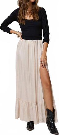 Stillwater Valentina Maxi Dress In Black/champagne