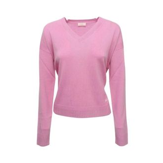 Liu Jo V-neck Trui - Dames - V-hals truien - Roze - S - Wol - Truien & Vesten