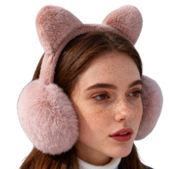 Generic Women s - Folding Windproof Bear Design, Winter Ear Warmer Cover | Plush Headgear Thermal Protection Accessory Fashion Outfit for Ski Snow Cold Weathe