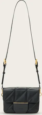 AllSaints Leather Jupiter Small Quilt Crossbody Bag, Size: One Size
