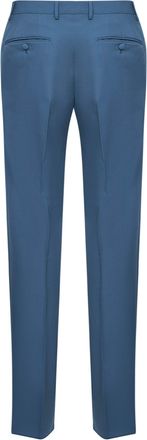 Dolce & Gabbana Mens Avio Blue Virgin Wool Classic Trousers