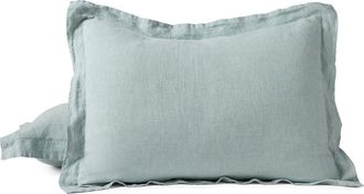 Coyuchi Relaxed Organic Linen Pillow Sham in Pacific Blue Chambray at Nordstrom, Size Standard