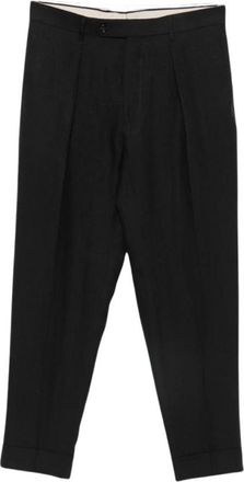 Berwich Chiaia Lange Broek - Heren - Nette broeken - Zwart - M - Linnen - Broeken