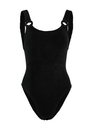 Hunza G Domino Seersucker Swimsuit - Black - One Size
