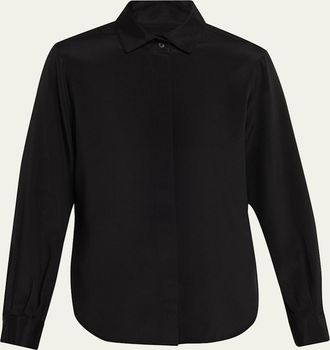 Lafayette 148 New York Pleated Button-Down Shirt