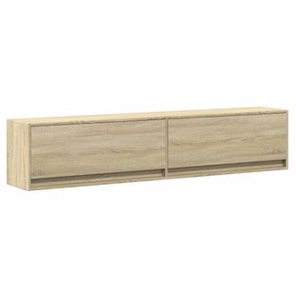 Berkfield Home TV Wall Cabinet with LED Sonoma Oak 180x31x38 cm in Light Brown | Size: 180 x 31 x 38 cm