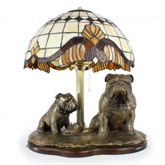 OEM Bulldog Ingl&eacute;s, Bulldog - L&aacute;mpara Con Pantalla De Cristal De Colores, L&aacute;mpara De Mesa Con Figura De Perro, Dise&ntilde;o Interior Retro De Art-dog