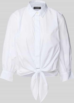 Lauren Ralph Lauren Regular Fit Hemdbluse mit Knoten-Detail Modell MOCHELL in Weiss, Gr&ouml;&szlig;e 42